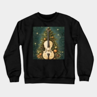 Vintage Hold To Light Christmas Tree With Violin Crewneck Sweatshirt